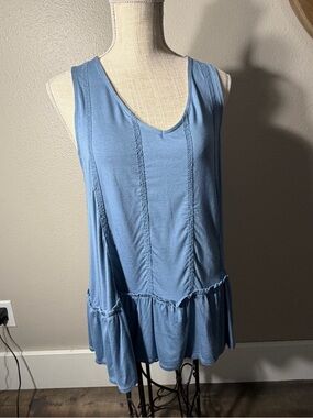 Matilda Jane Light Blue Ruffled Hem Tank Top